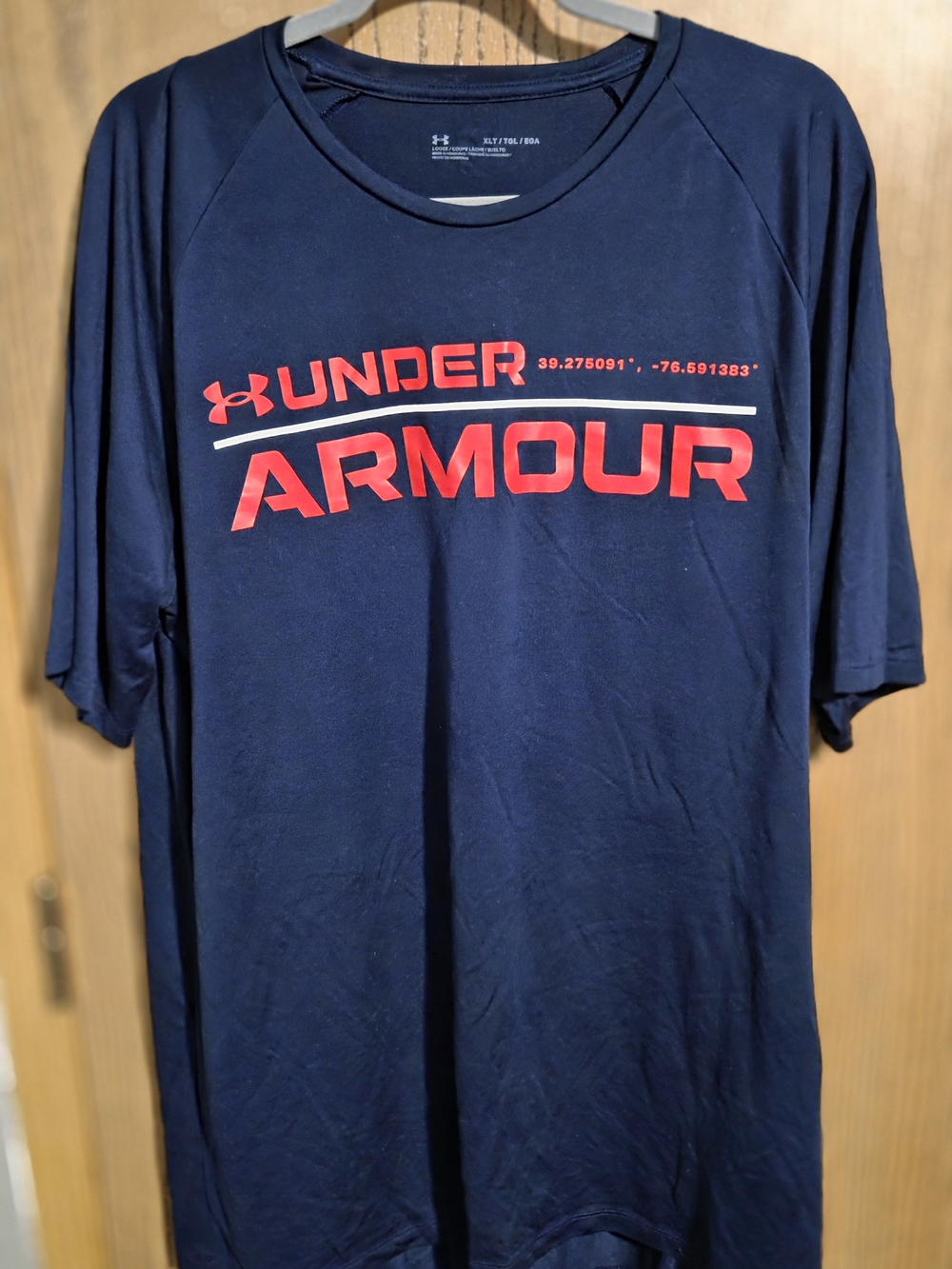Under Armour Navy Short-Sleeve Tee with Red Logo